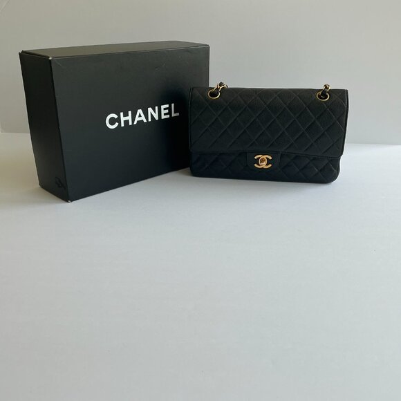 Chanel Classic Vintage Medium Caviar Double Flap Bag – Black Gold Hardware - Picture 2 of 13